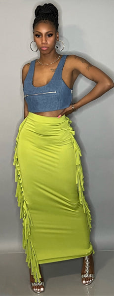 Green Apple Fringe Skirt – 6ixx by Lashea