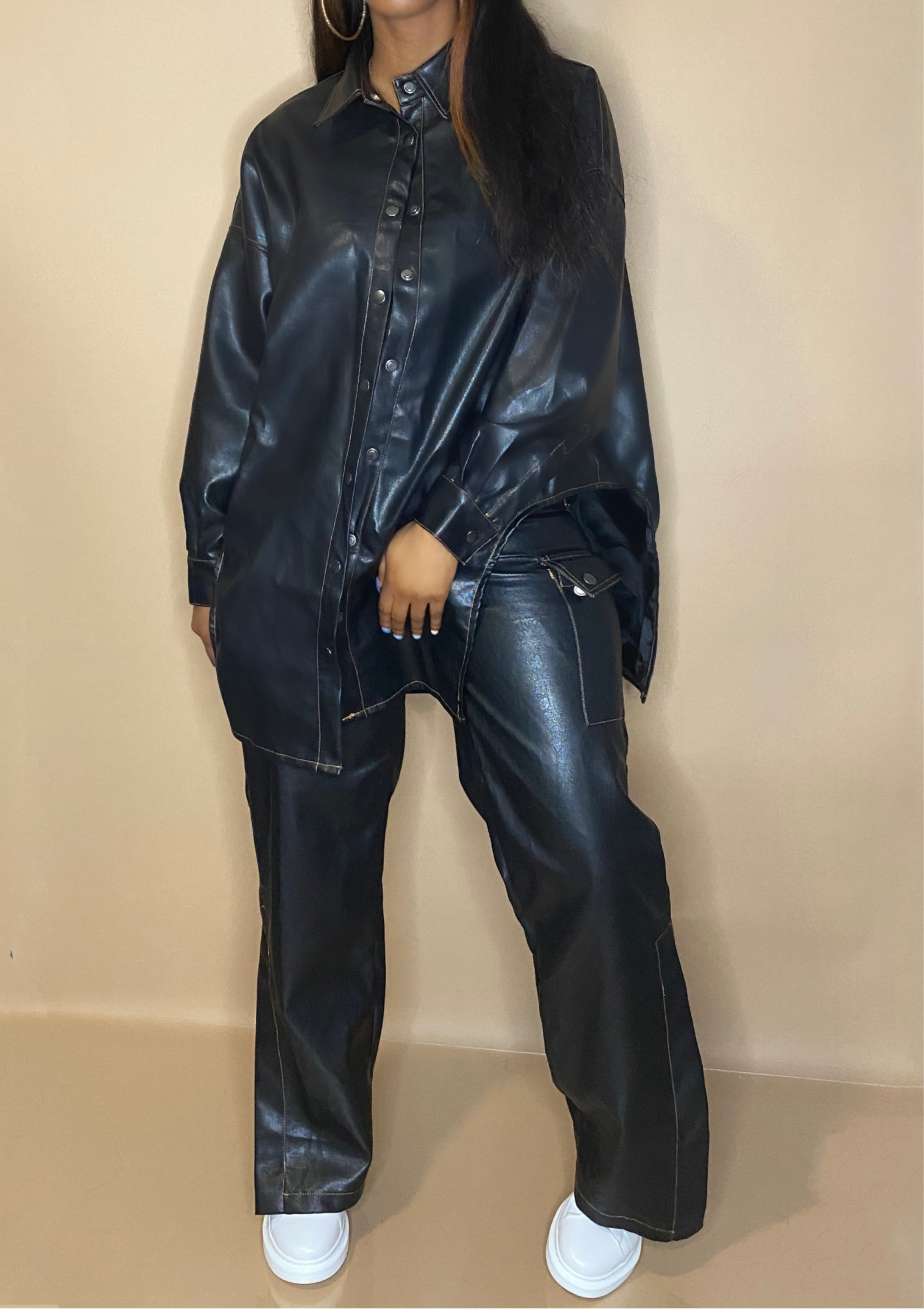 Baby Girl - Faux Leather Pant Set